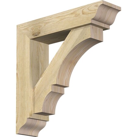 Ekena Millwork Balboa Traditional Rough Sawn Bracket w/ Offset Brace, Douglas Fir, 6"W x 24"D x 24"H BKT0604X24X24BOA01RDF